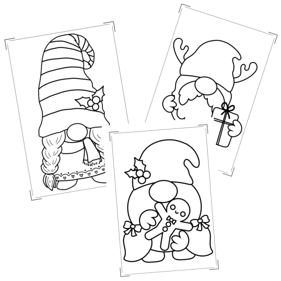 Free Christmas Gnome Coloring Book 14 Pages 