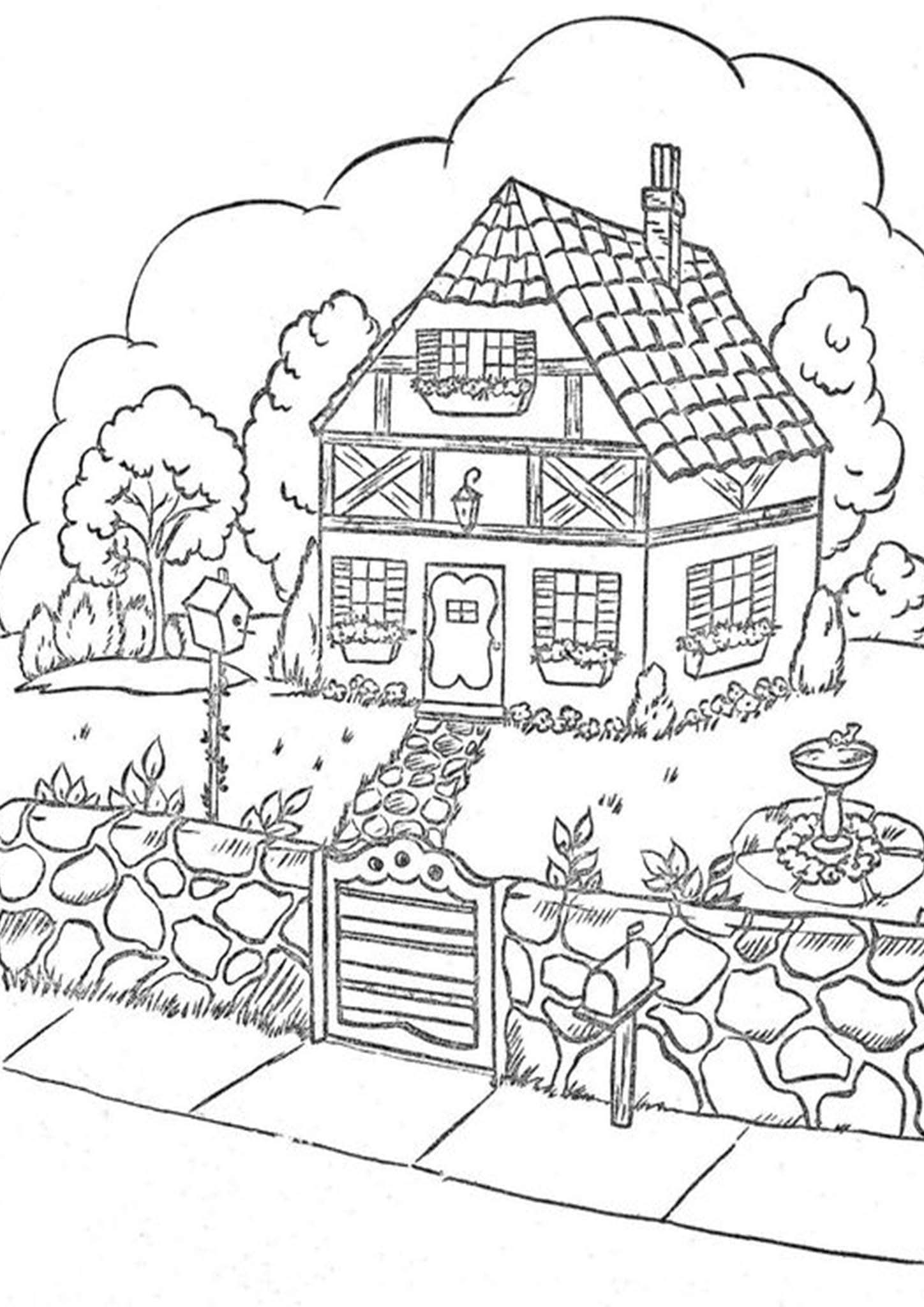 Free Easy To Print House Coloring Pages Tulamama Free Easy To Print House Coloring Pages Tulamama