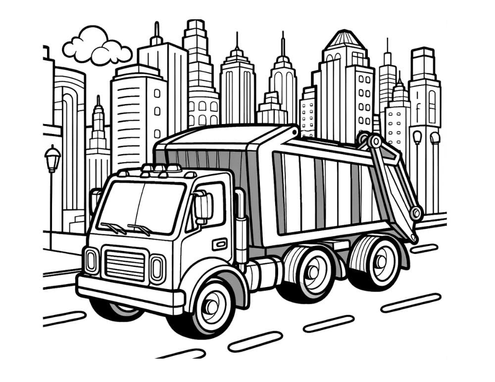 Garbage Truck Coloring Pages Printable Garbage Truck Coloring Pages Printable