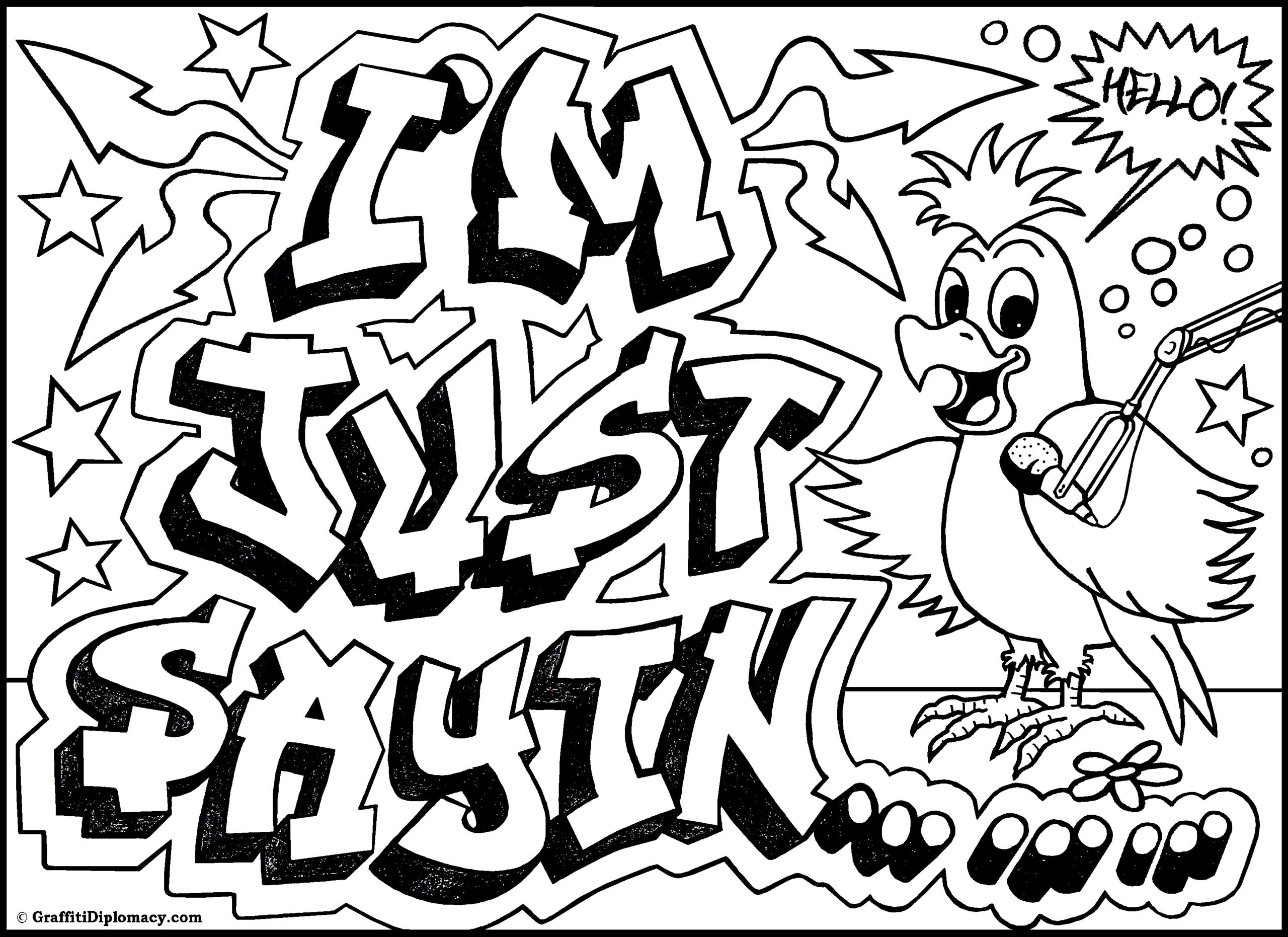 Free Graffiti Coloring Pages Printable Free Graffiti Coloring Pages Printable