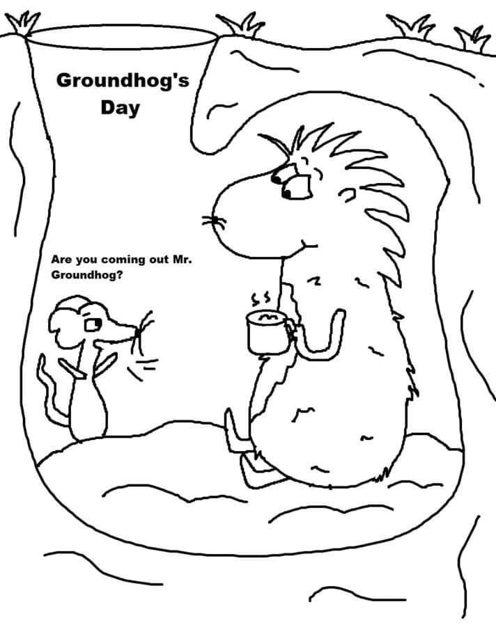 Free Printable Groundhog Day Coloring Pages Free Printable Groundhog Day Coloring Pages
