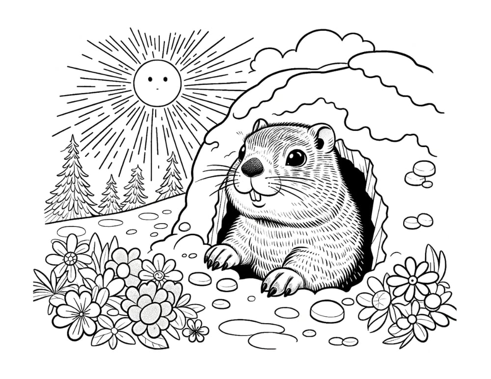 Free Groundhog Day Coloring Pages For Kids