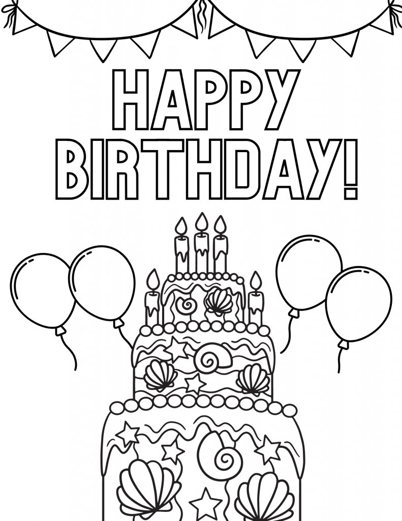 Free Happy Birthday Coloring Pages For Kids Free Happy Birthday Coloring Pages For Kids