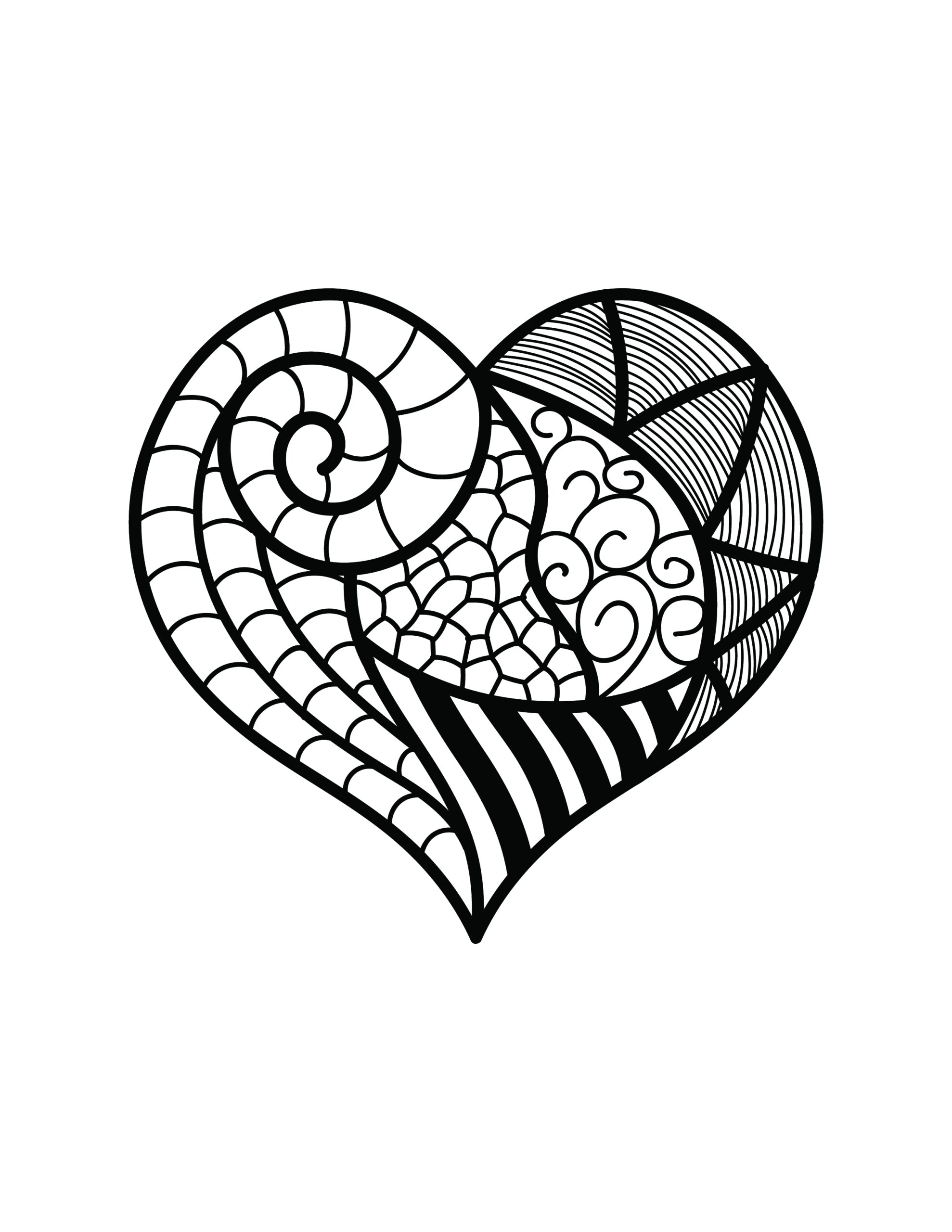 FREE Heart Coloring Pages Printable Image Download In PDF Template FREE Heart Coloring Pages Printable Image Download In PDF Template