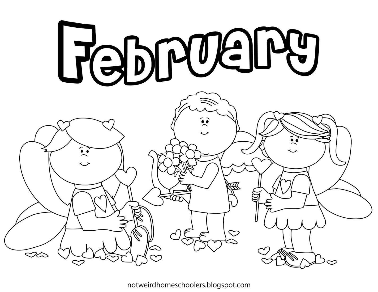 February Printable Coloring Pages