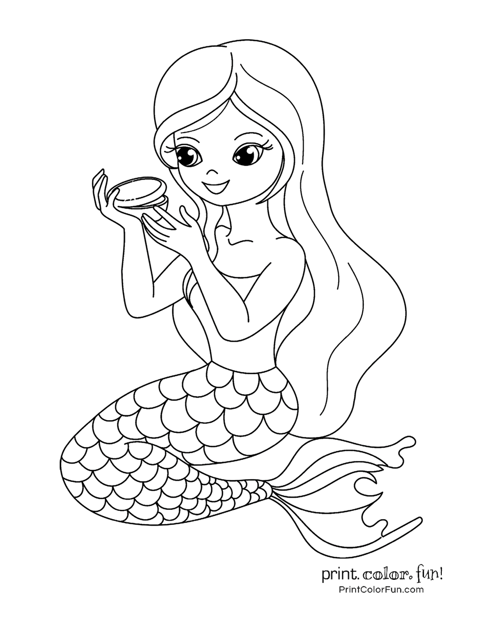 Free Printable Mermaid Color Pages
