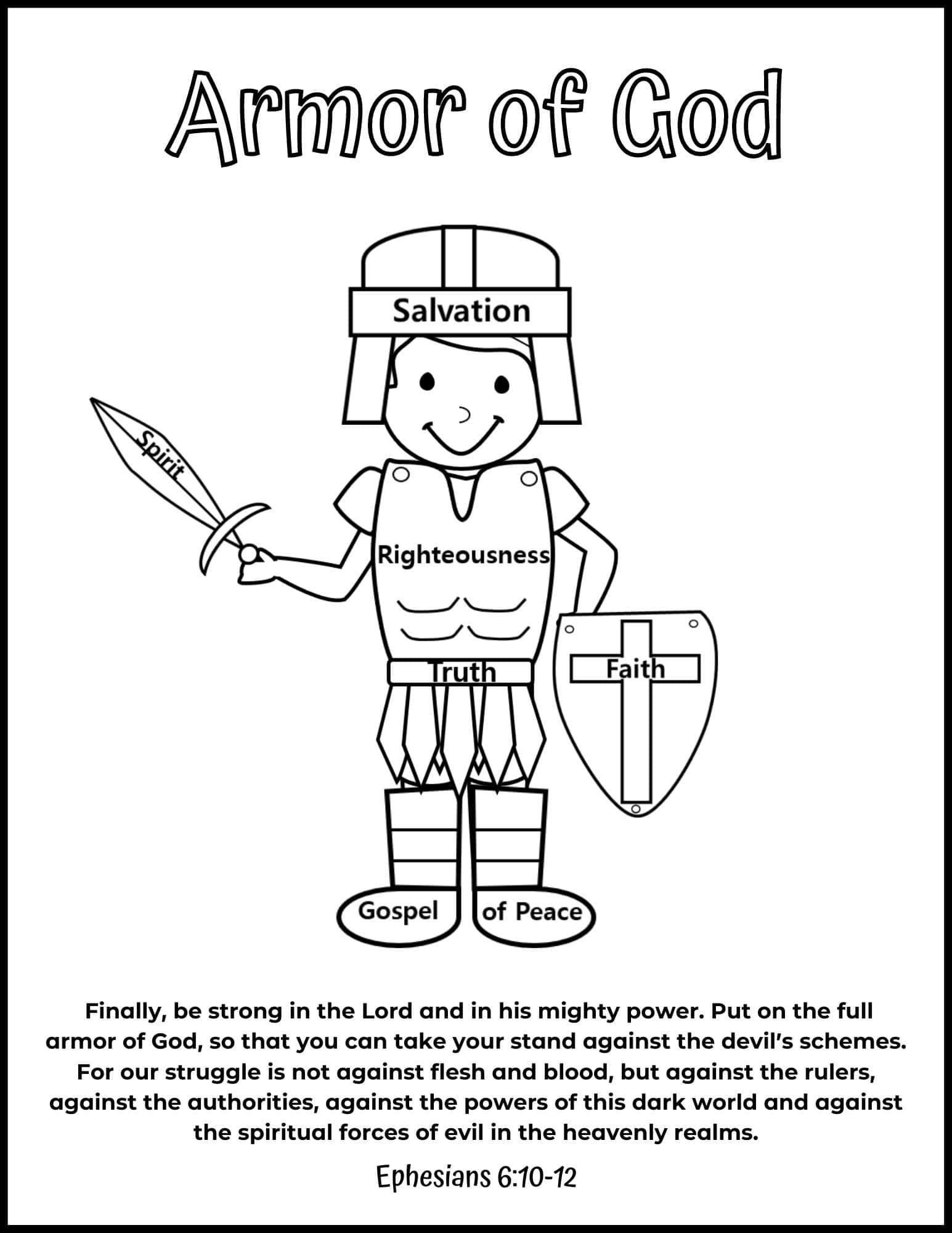 Free Printable Armor Of God Coloring Pages Free Printable Armor Of God Coloring Pages