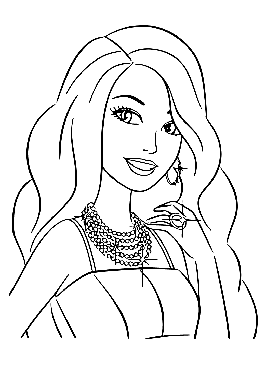 Free Printable Barbie Hairstyle Coloring Page For Adults And Kids