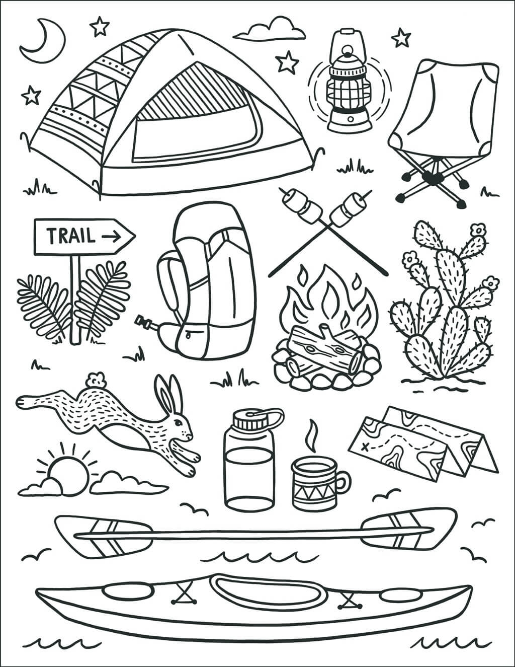 Free Printable Camping Coloring Pages Free Printable Camping Coloring Pages