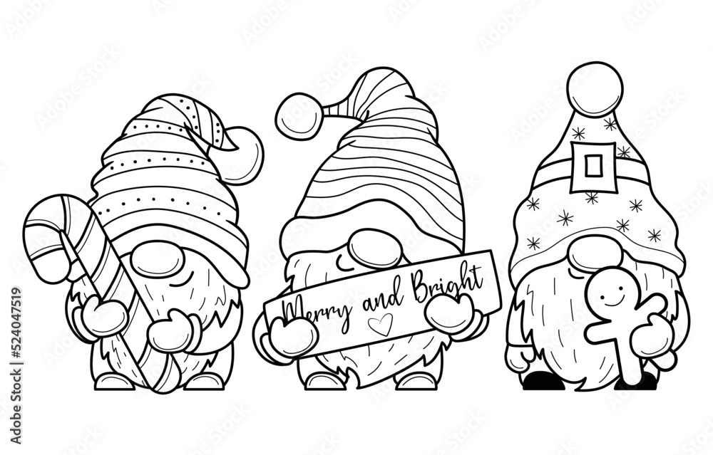 Free Printable Christmas Gnome Coloring Pages