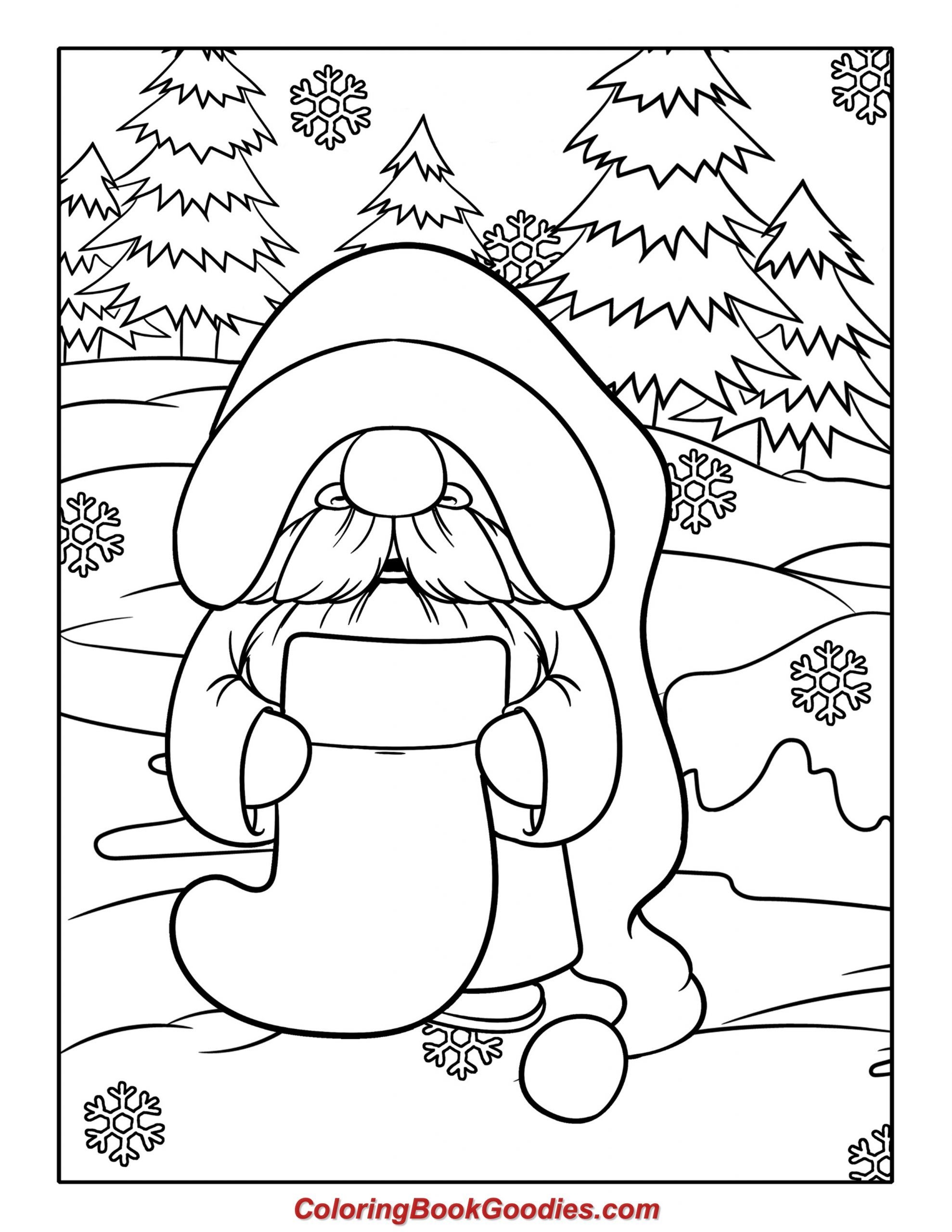 Free Printable Christmas Gnome Coloring Pages