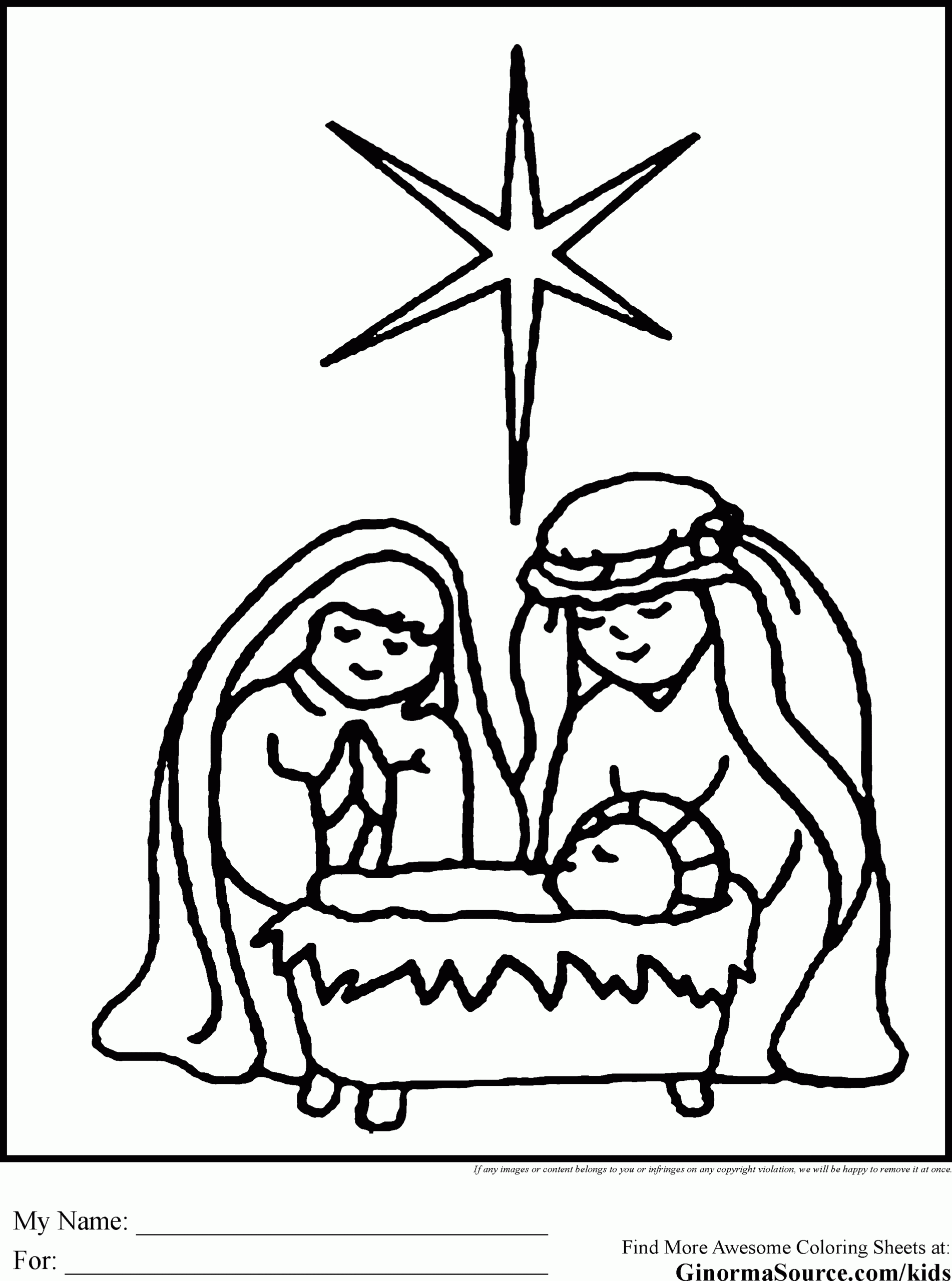 Religious Christmas Coloring Pages Printable