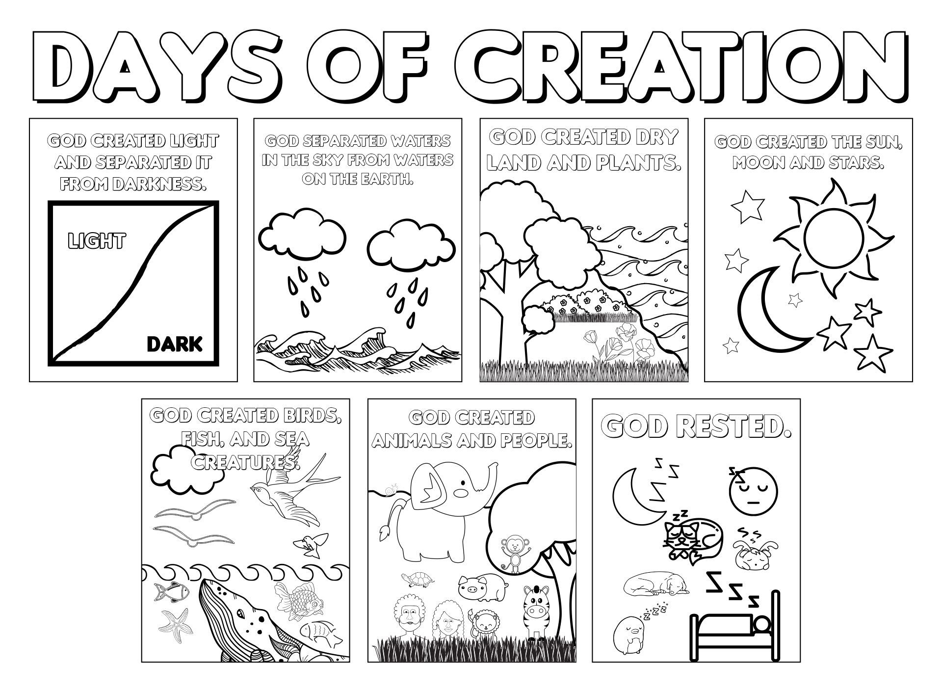 Free Printable Coloring Pages Of Creation Story Creation Coloring Free Printable Coloring Pages Of Creation Story Creation Coloring