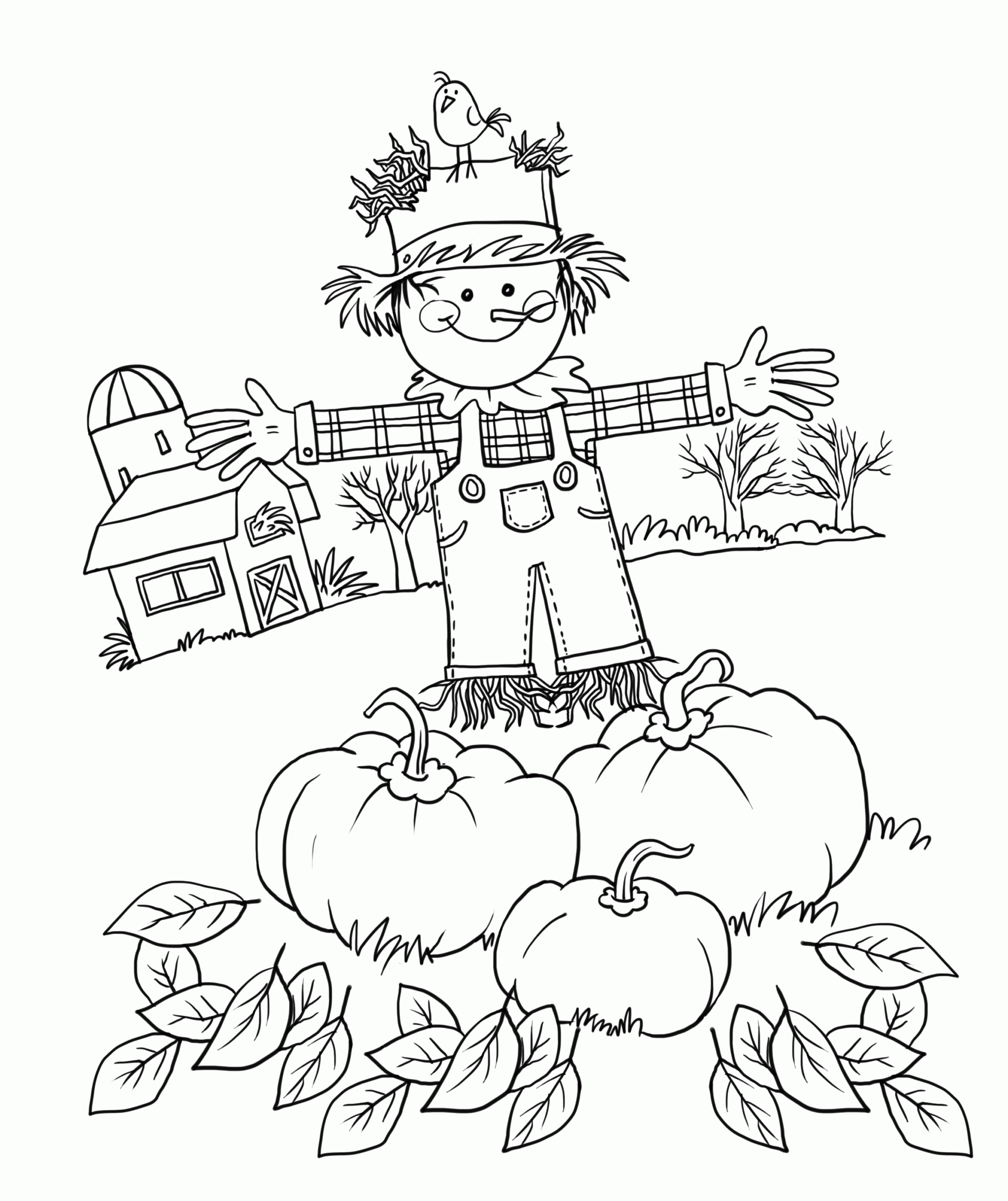 Free Printable Coloring Pages Of Scarecrows Coloring Home