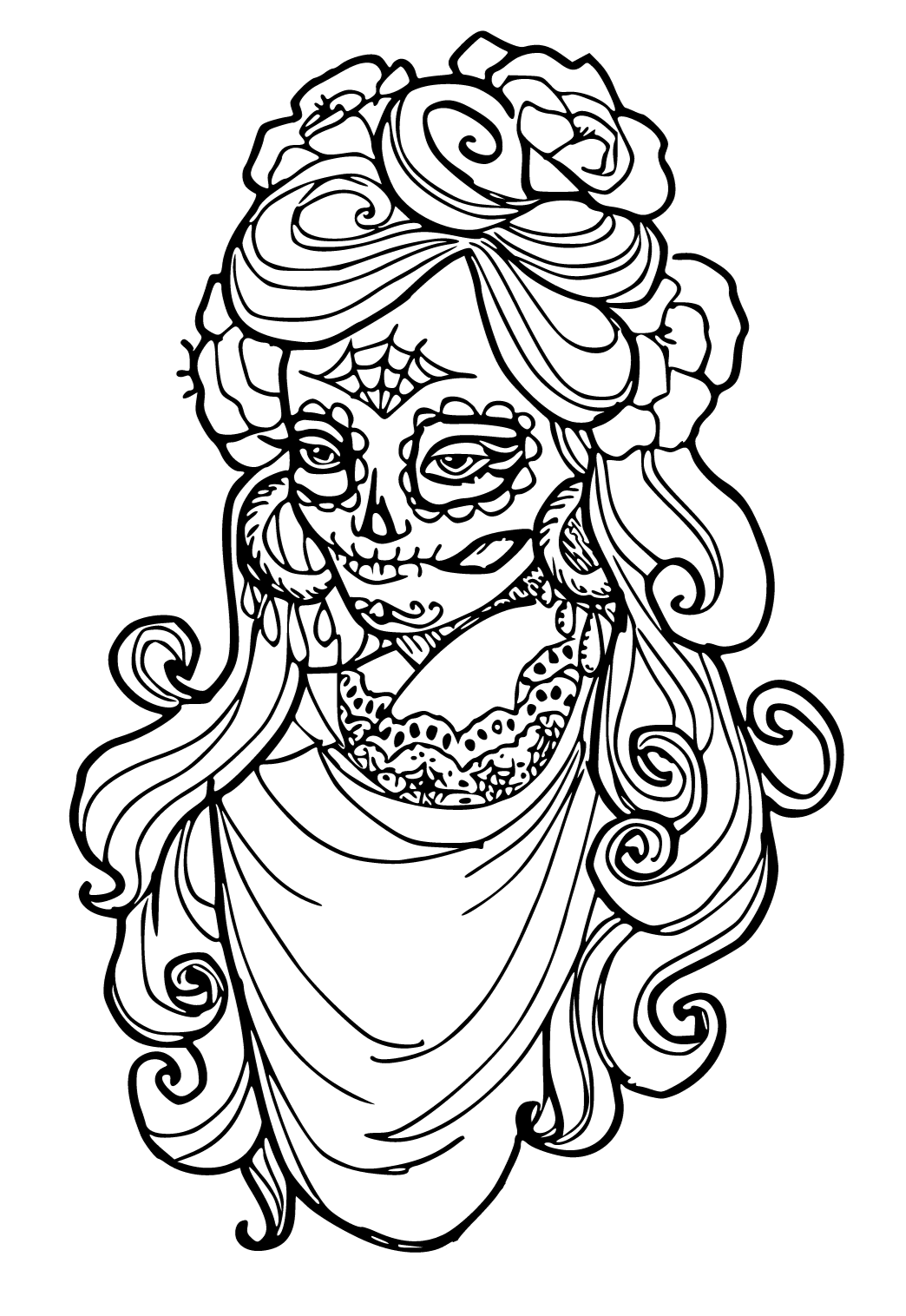 Free Printable Day Of The Dead Tattoo Coloring Page Sheet And Picture Free Printable Day Of The Dead Tattoo Coloring Page Sheet And Picture