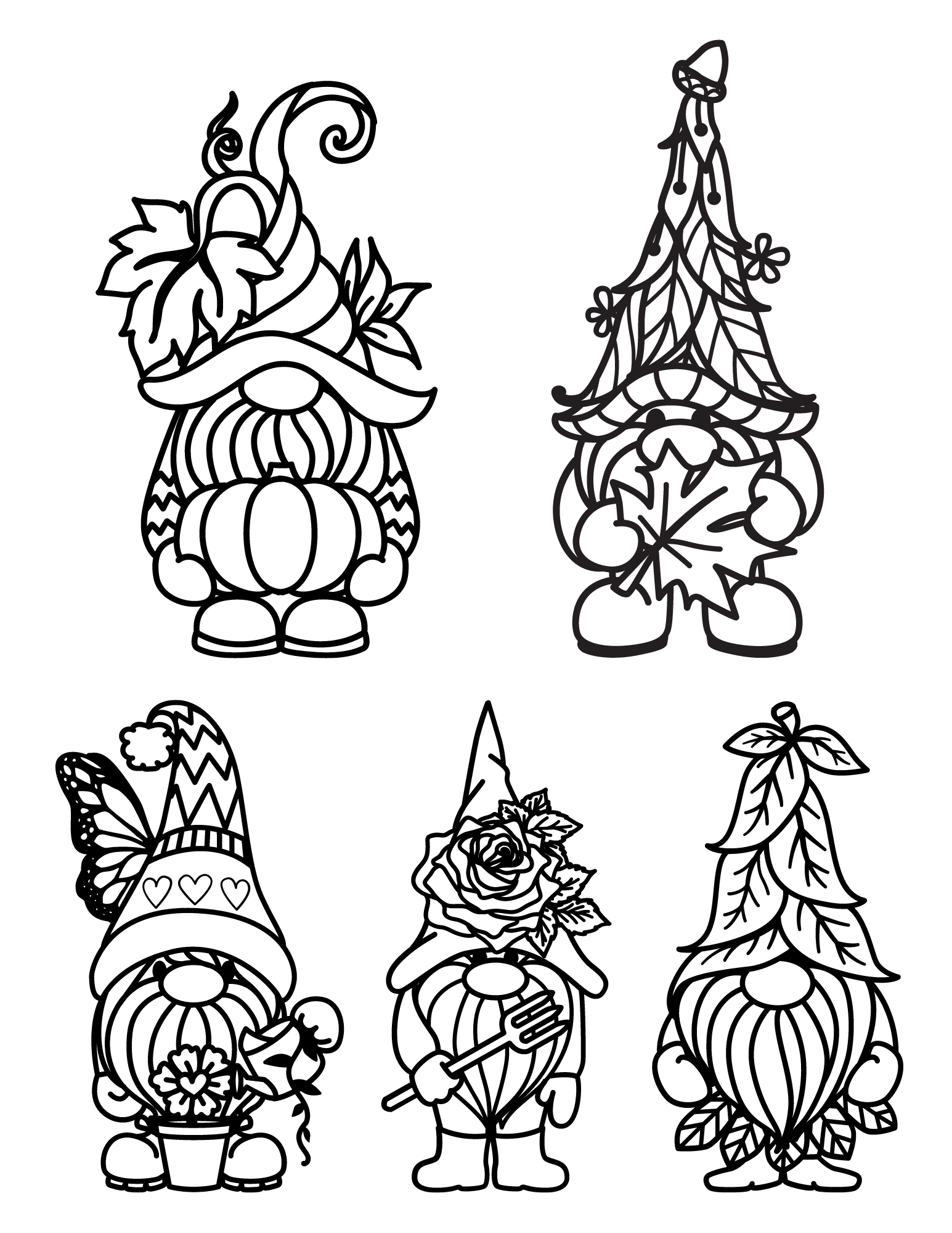 Printable Gnome Coloring Pages Printable Gnome Coloring Pages