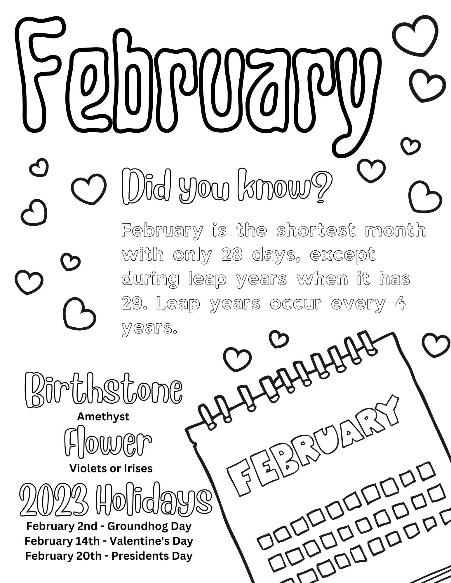 February Coloring Pages Printable February Coloring Pages Printable
