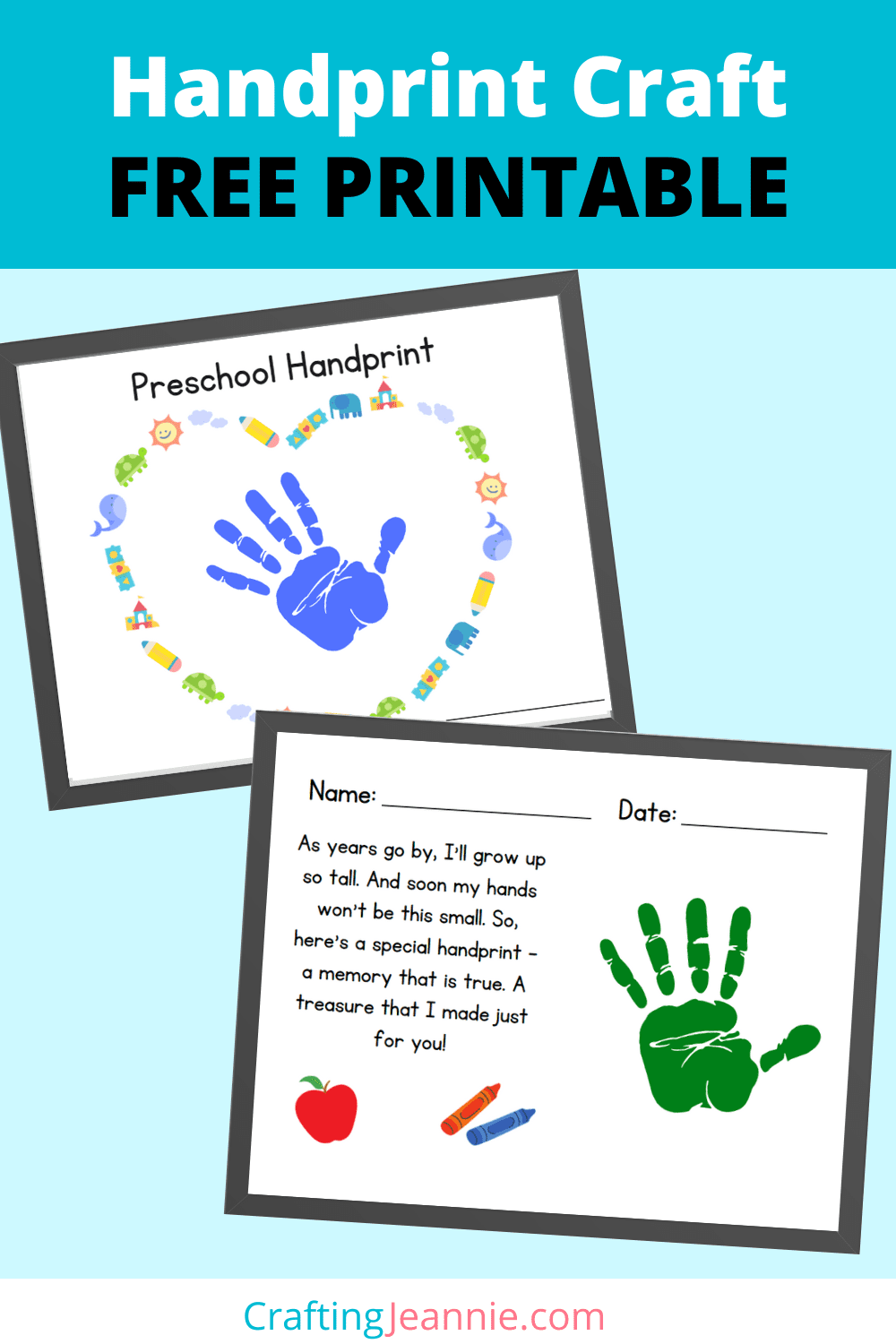 Free Printable First Day Of School Handprint Poem Craft Free Printable First Day Of School Handprint Poem Craft