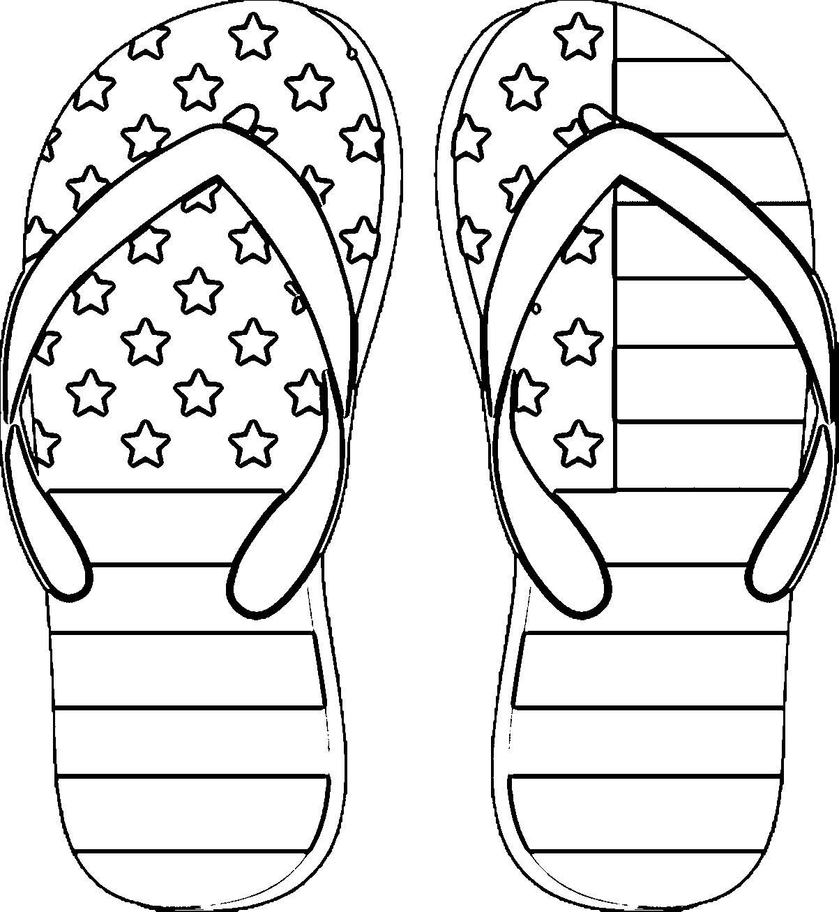 Free Printable Flip Flop Coloring Pages