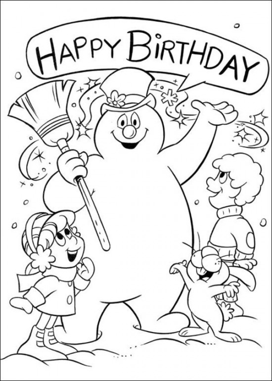 Printable Frosty The Snowman Coloring Pages