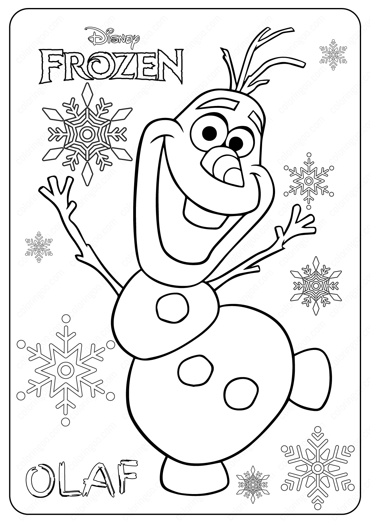 Free Printable Frozen Olaf Coloring Pages Free Printable Frozen Olaf Coloring Pages