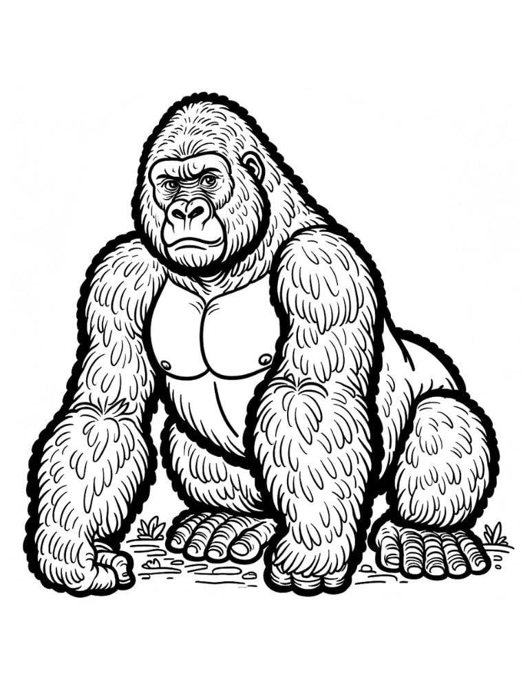 Free Printable Gorilla Coloring Pages Free Printable Gorilla Coloring Pages