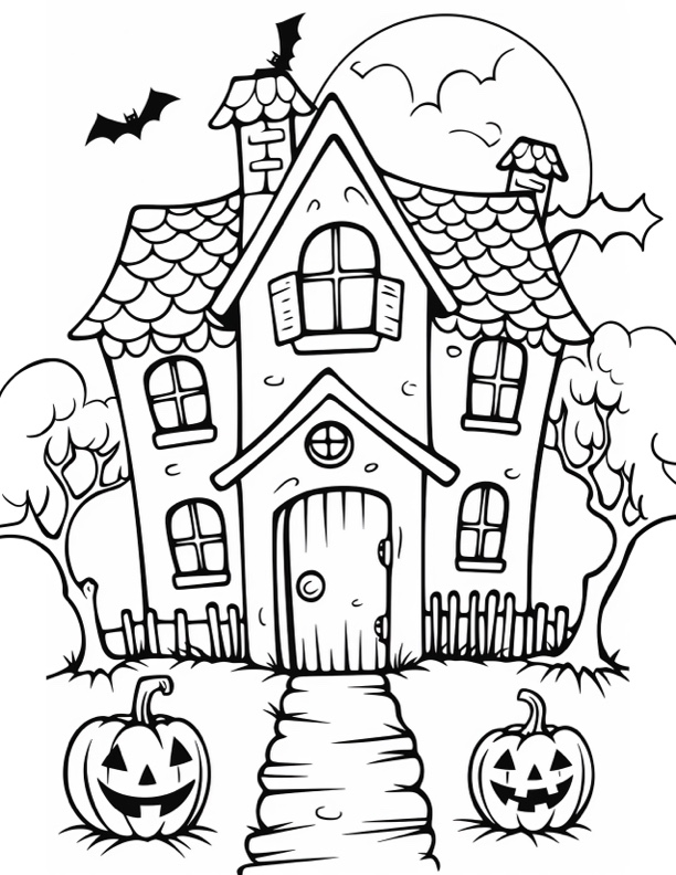 Free Printable Halloween Coloring Pages Haunted House Printable Free Free Printable Halloween Coloring Pages Haunted House Printable Free