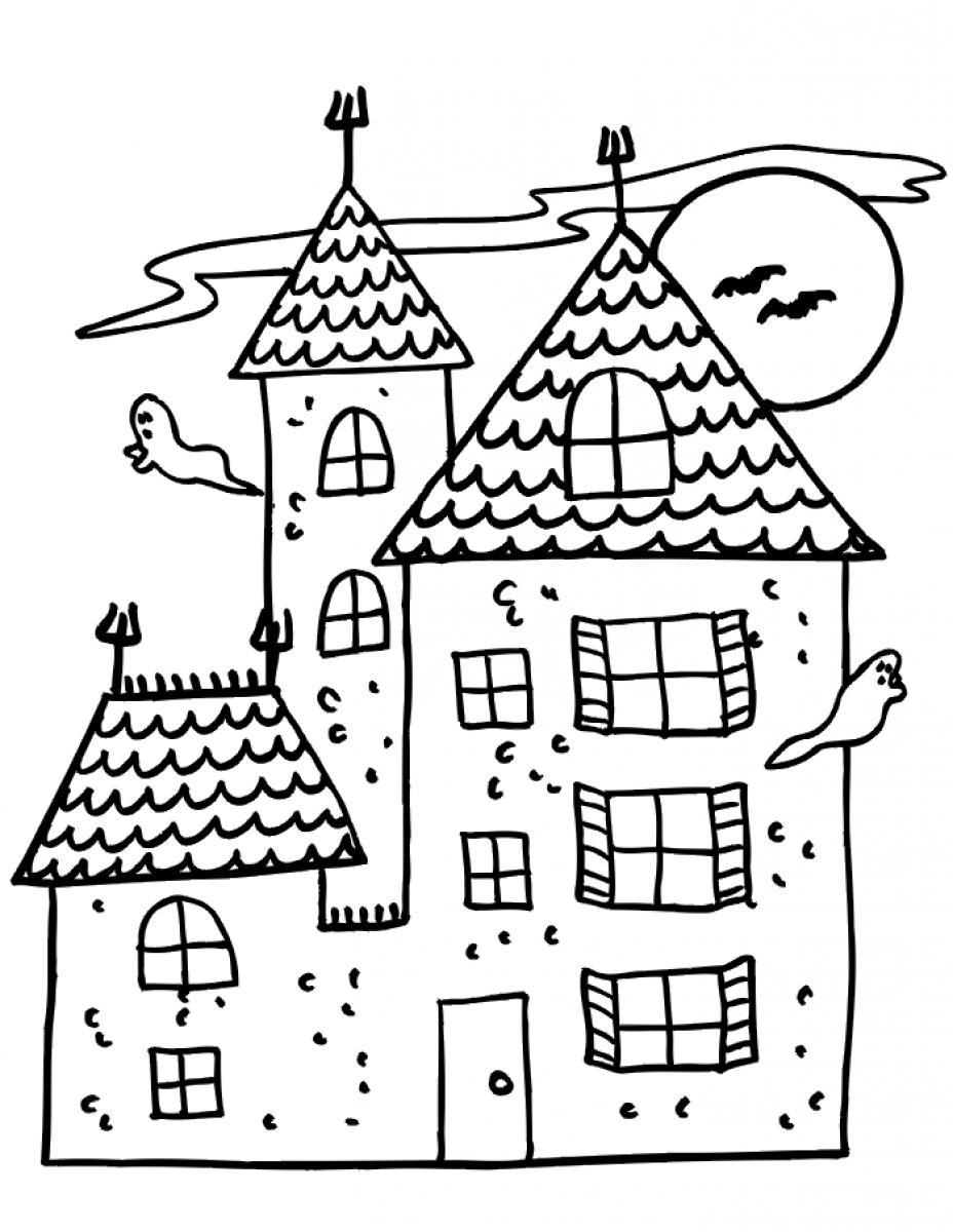 Free Printable Haunted House Coloring Pages For Kids Free Printable Haunted House Coloring Pages For Kids
