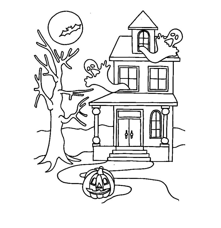Free Printable Haunted House Coloring Pages Free Printable Templates Free Printable Haunted House Coloring Pages Free Printable Templates