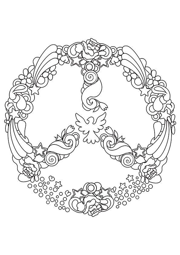 Hippie Coloring Pages Printable