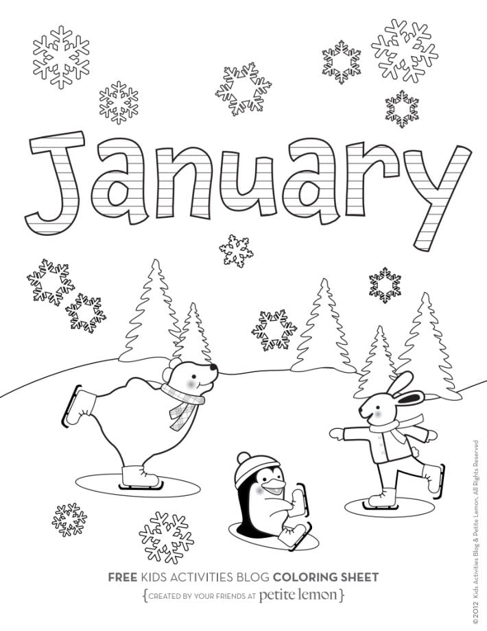 Free Printable January Coloring Pages Printable Templates