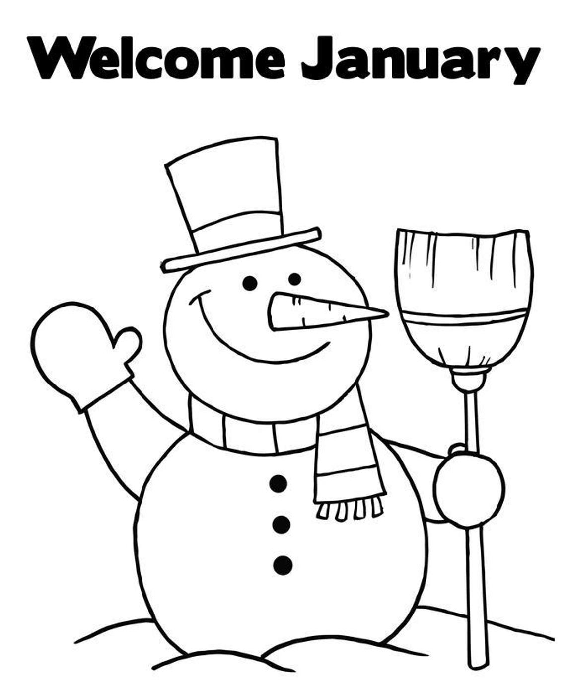 Free Printable January Coloring Pages