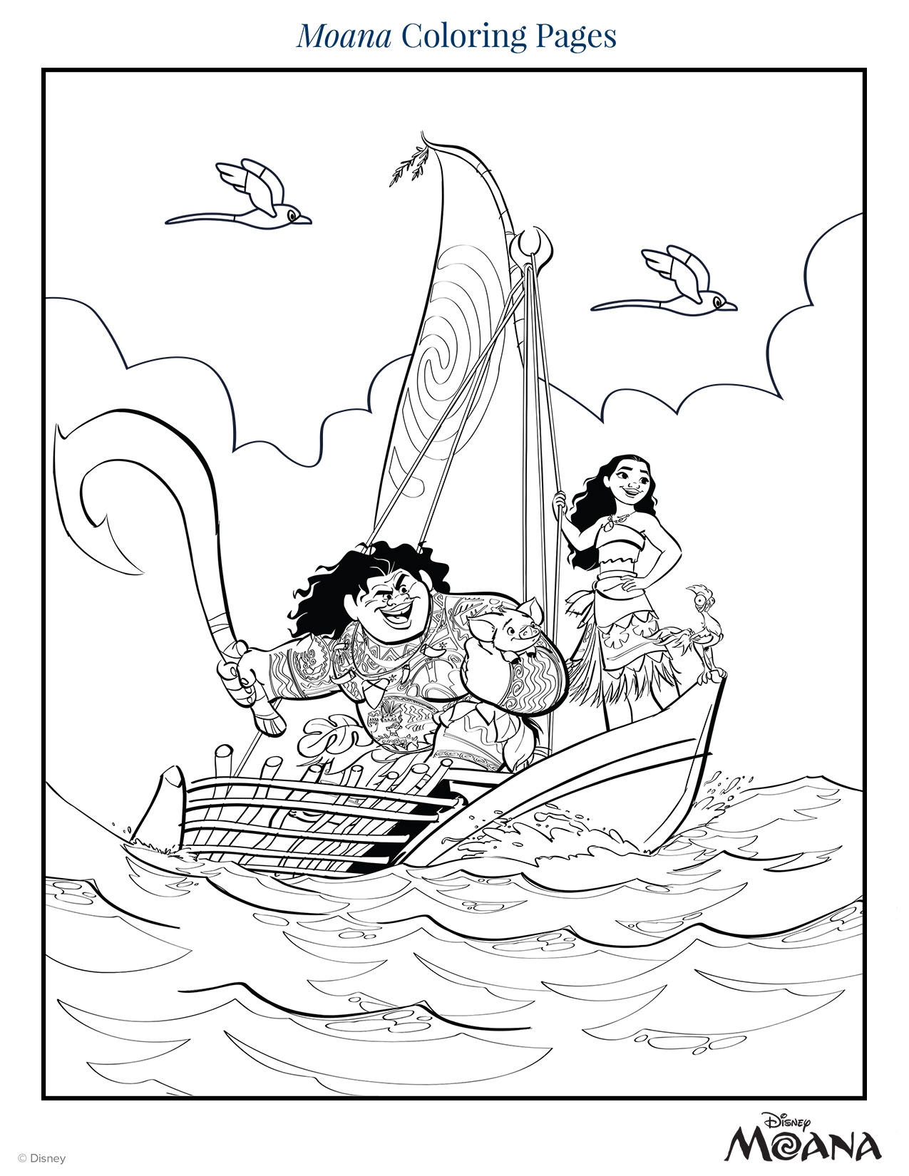 Printable Coloring Pages Moana Printable Coloring Pages Moana