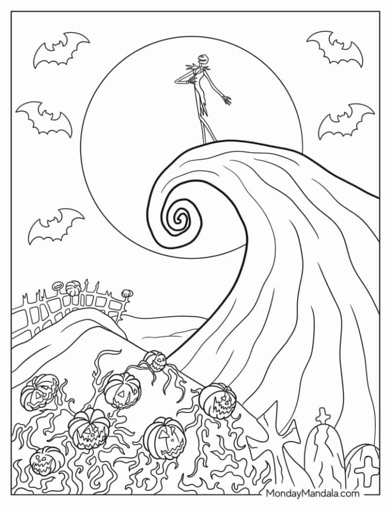Free Printable Nightmare Before Christmas Coloring Pages For Adults