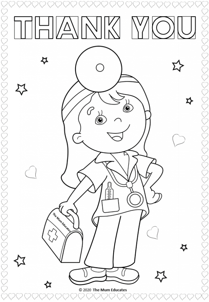 Free Printable Nurse Coloring Pages