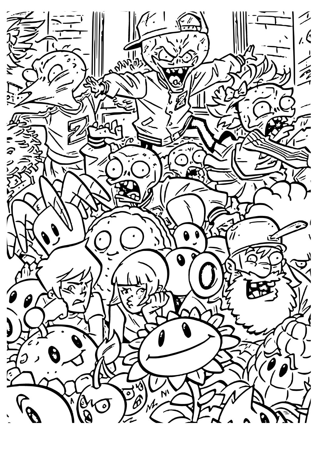 Free Printable Plants Vs Zombies Characters Coloring Page Sheet And