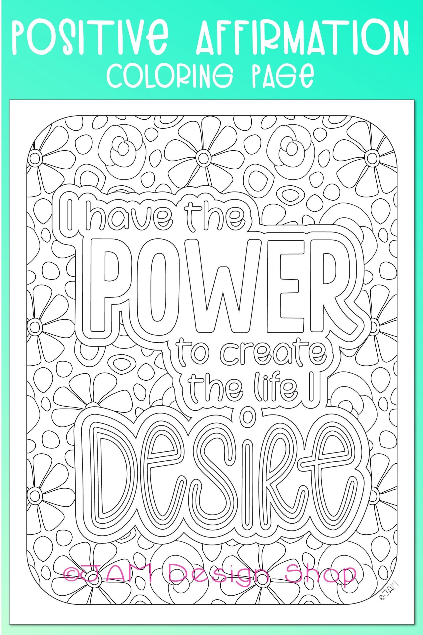 Free Printable Positive Affirmation Coloring Pages Printable And Free Printable Positive Affirmation Coloring Pages Printable And