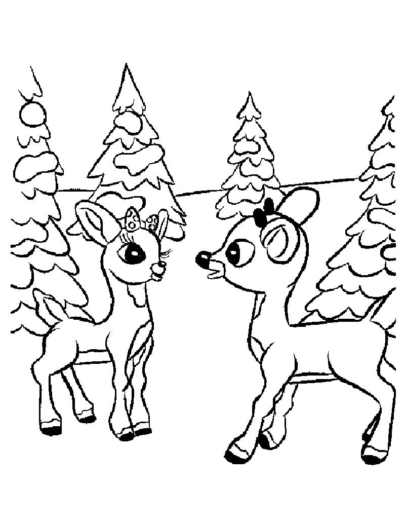 Printable Reindeer Coloring Pages Printable Reindeer Coloring Pages