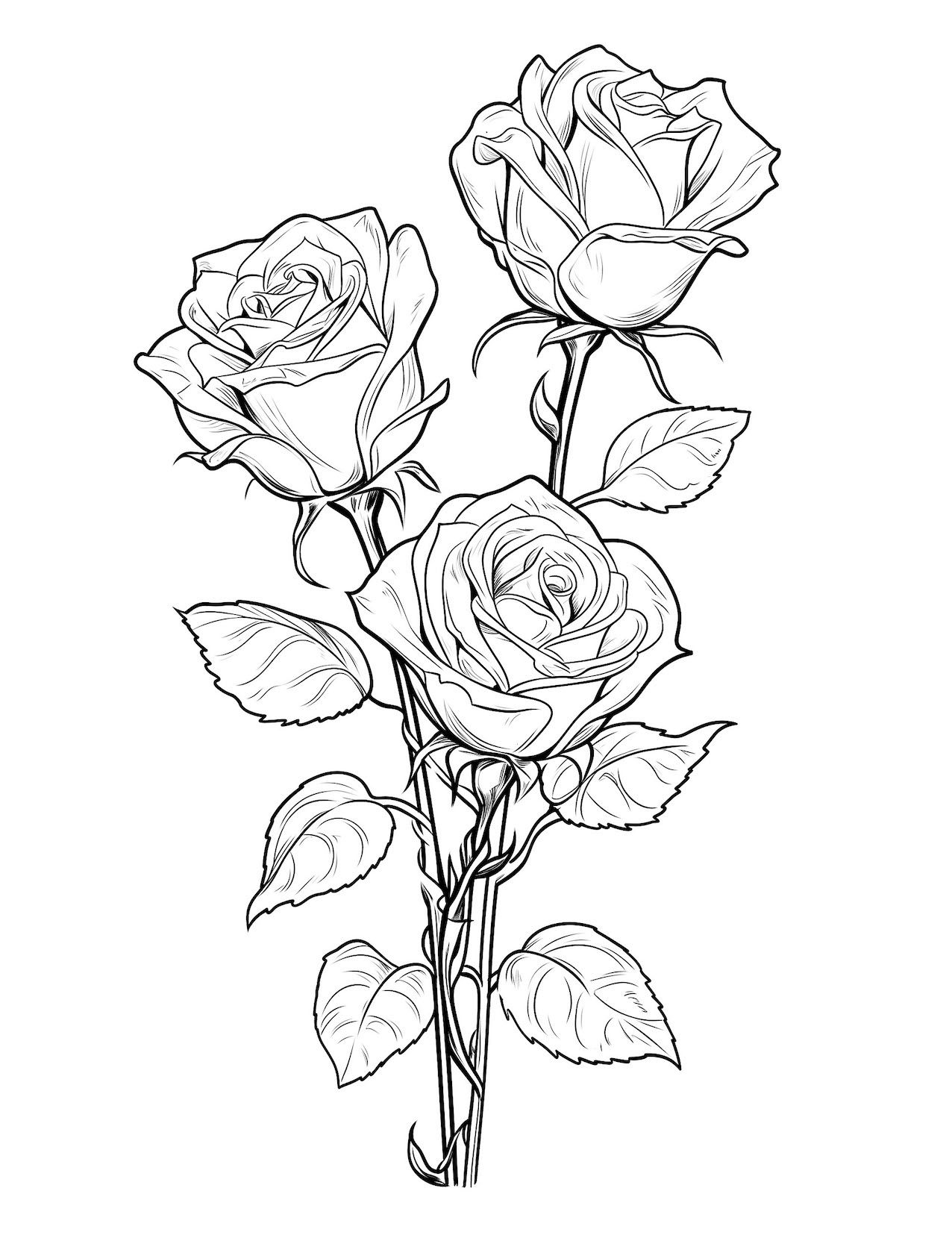 Free Printable Rose Coloring Pages Free Printable Rose Coloring Pages