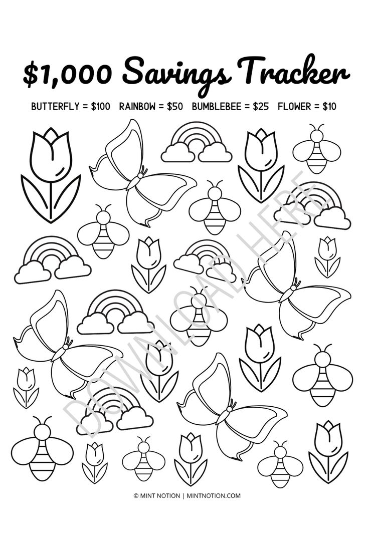 Free Printable Savings Tracker Coloring Pages Free Printable Savings Tracker Coloring Pages