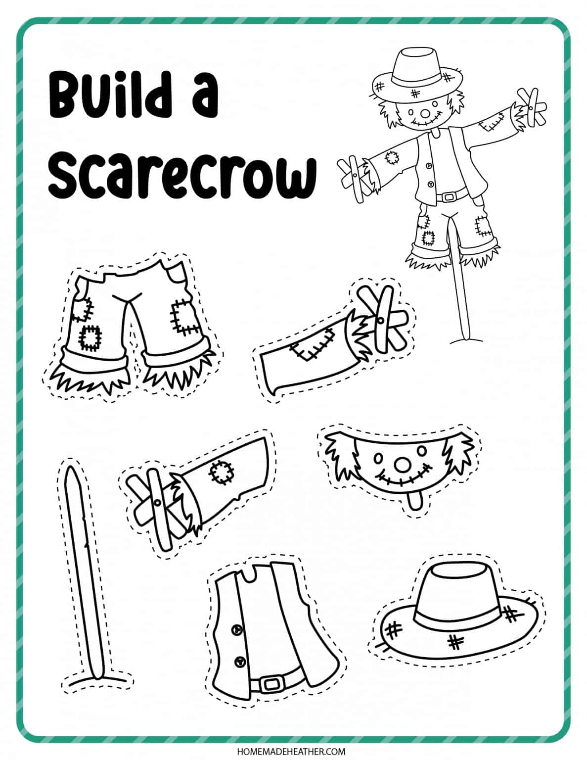 Free Printable Scarecrow Coloring Pages Homemade Heather Free Printable Scarecrow Coloring Pages Homemade Heather