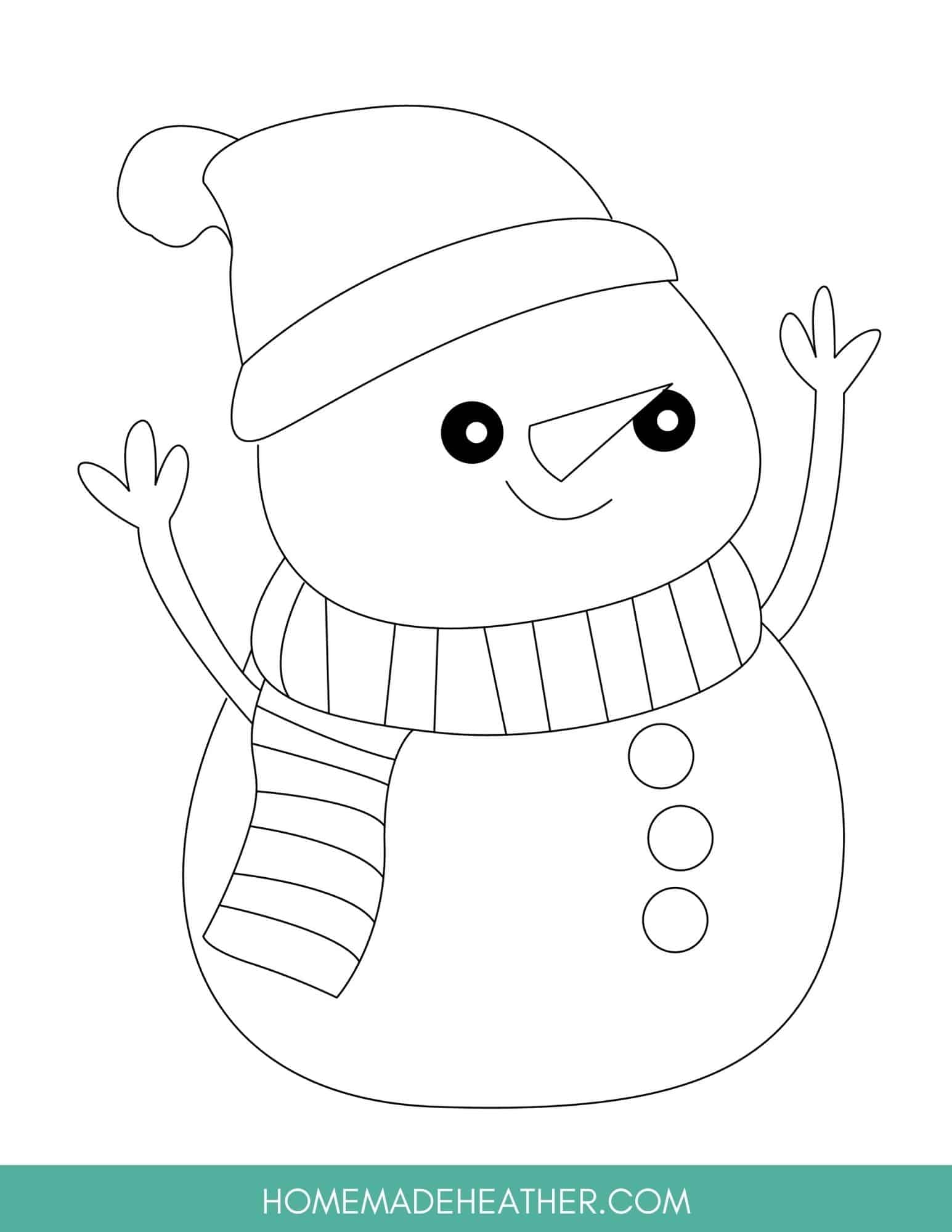Free Printable Snowman Coloring Pages Homemade Heather Free Printable Snowman Coloring Pages Homemade Heather