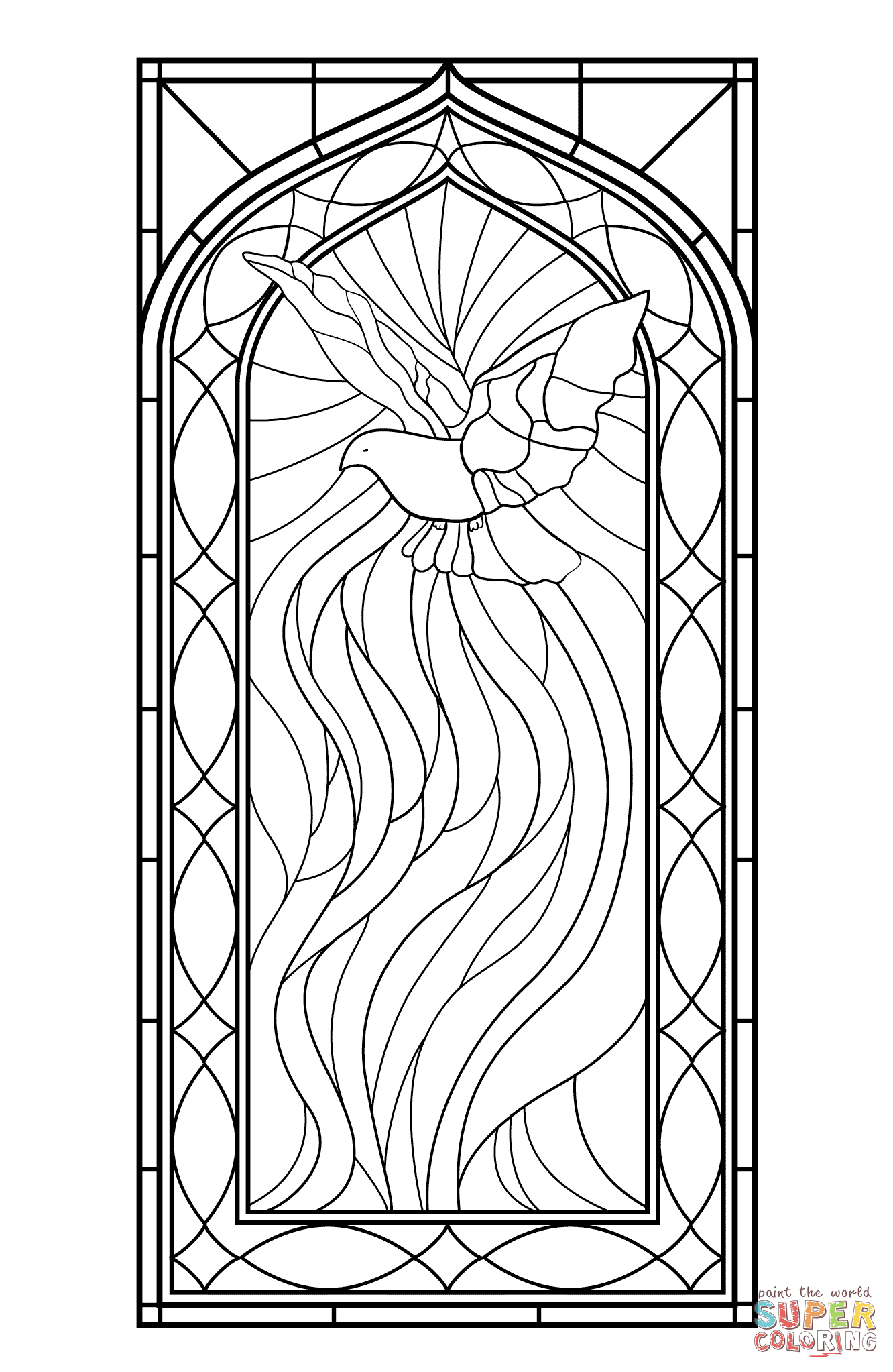 Free Printable Stained Glass Window Coloring Pages Coloring Home