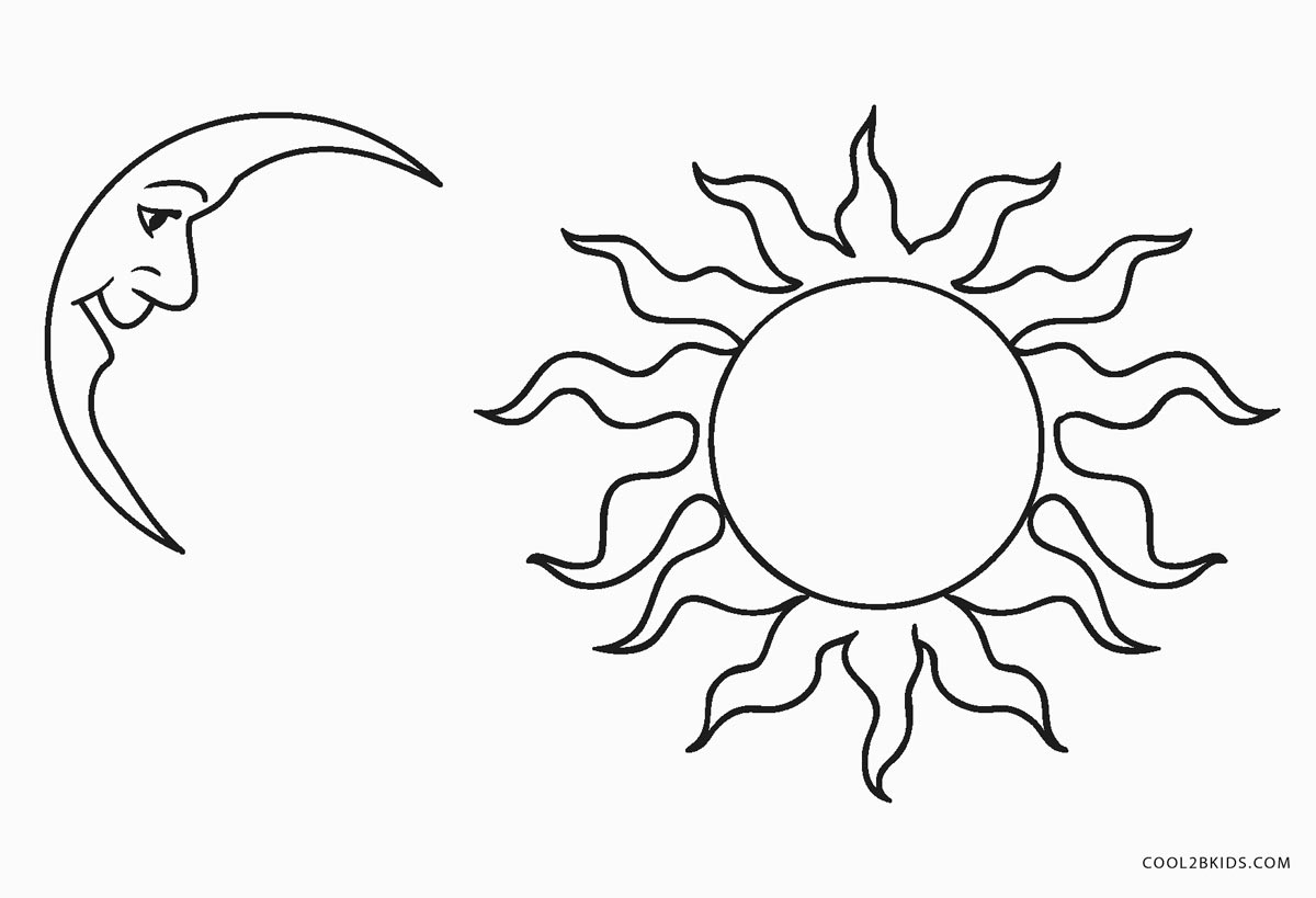 Free Printable Sun And Moon Coloring Pages