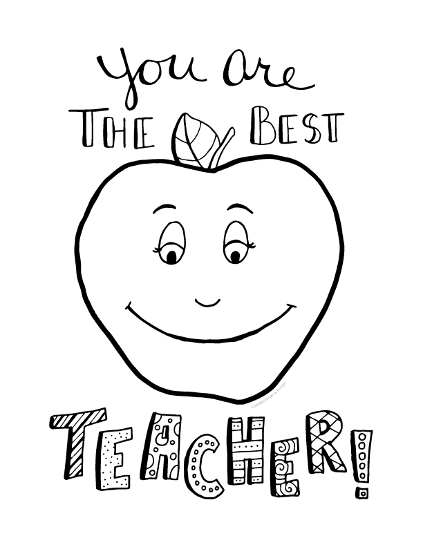 Free Printable Thank You Teacher Coloring Pages