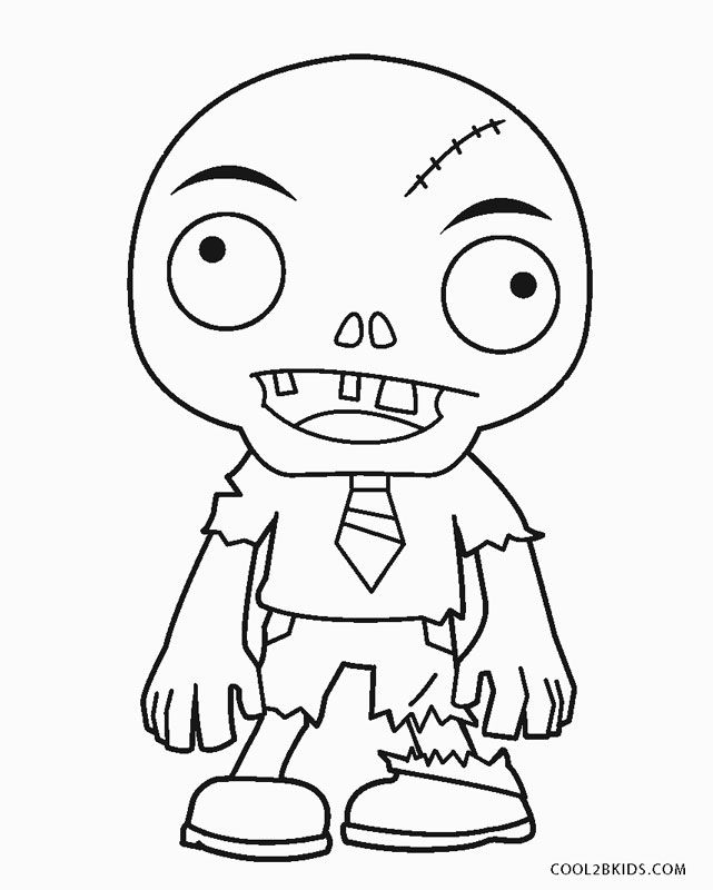Free Printable Zombie Coloring Pages For Kids Zombie Drawings