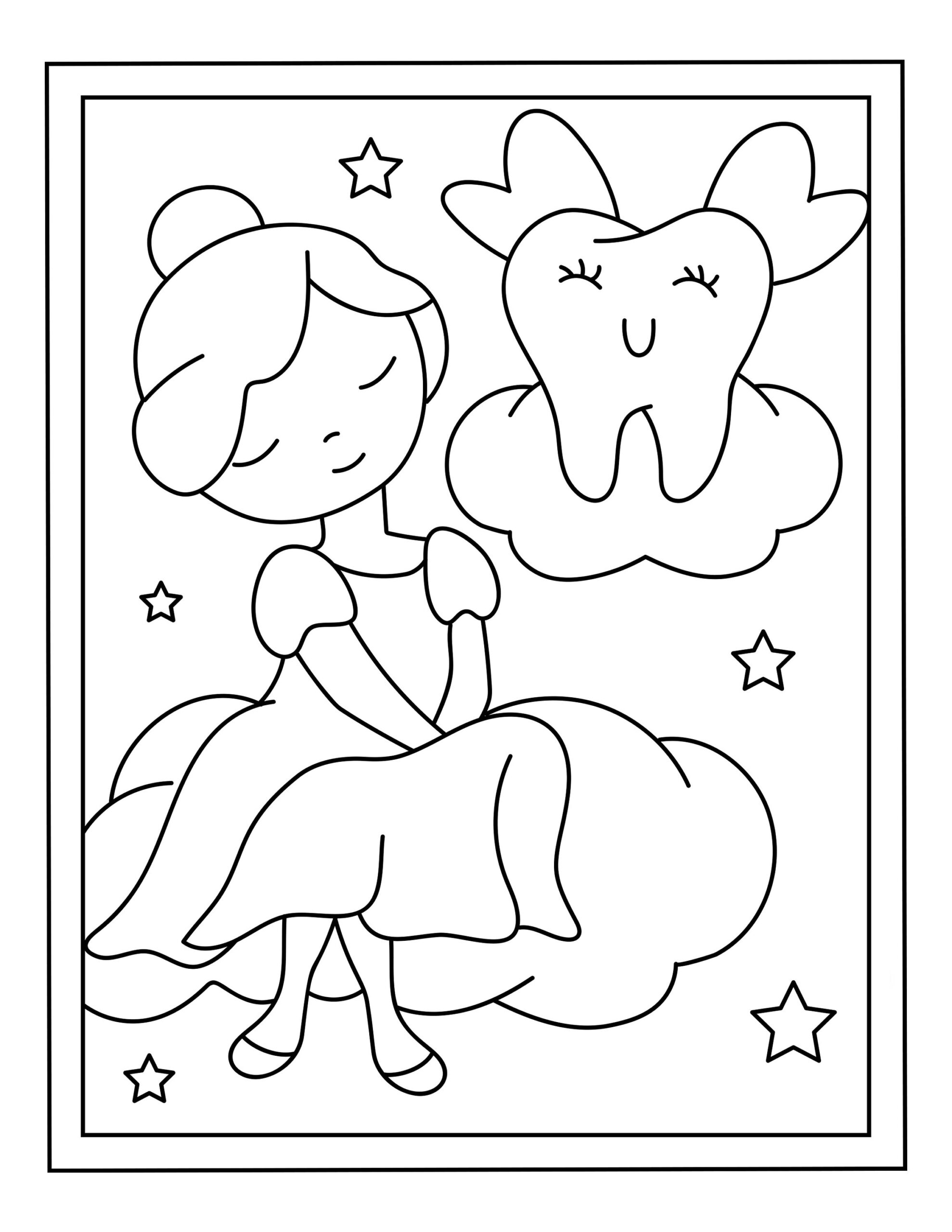 Printable Tooth Fairy Coloring Pages Printable Tooth Fairy Coloring Pages