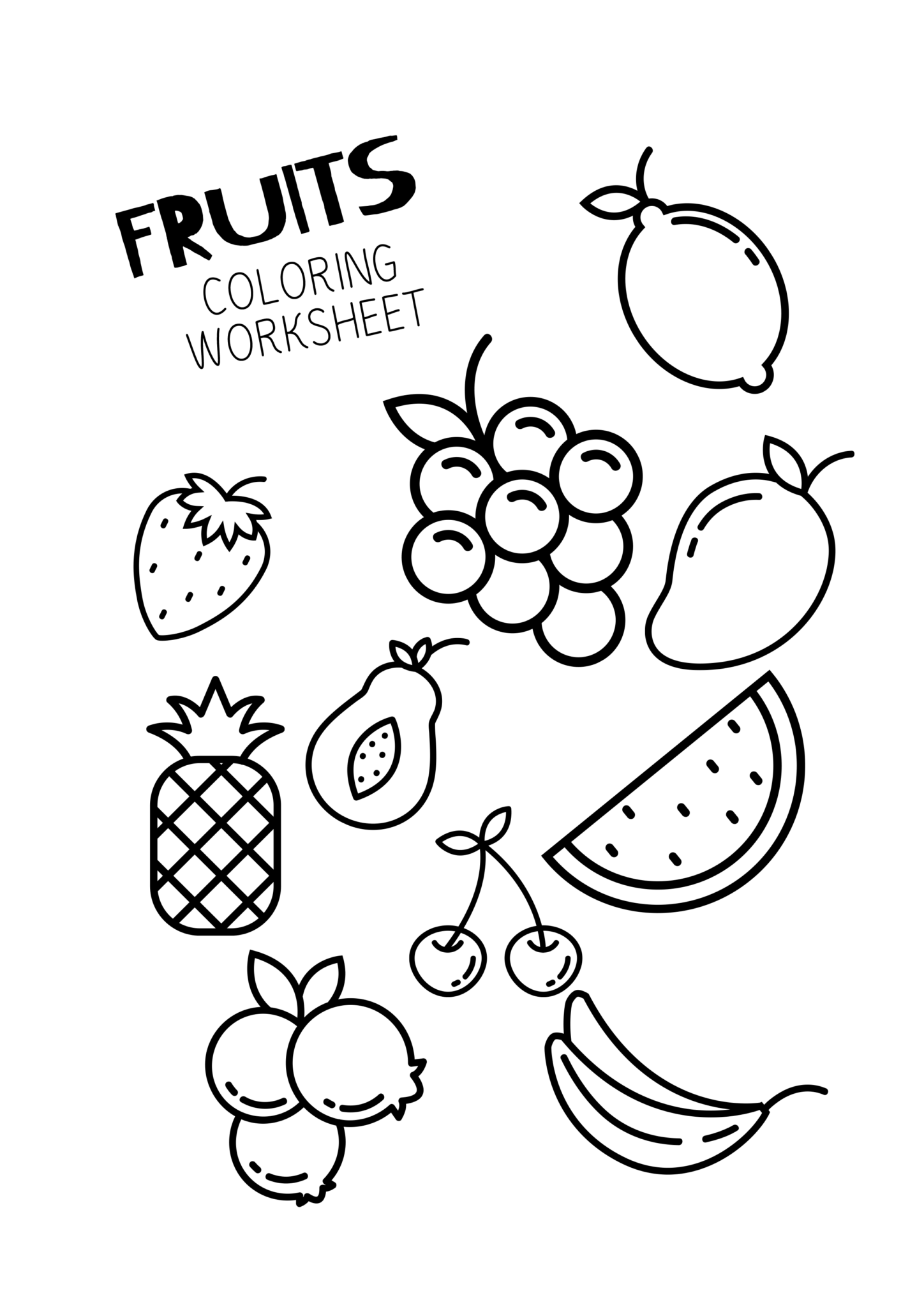 Fruits Coloring Pages Printable Fruits Coloring Pages Printable