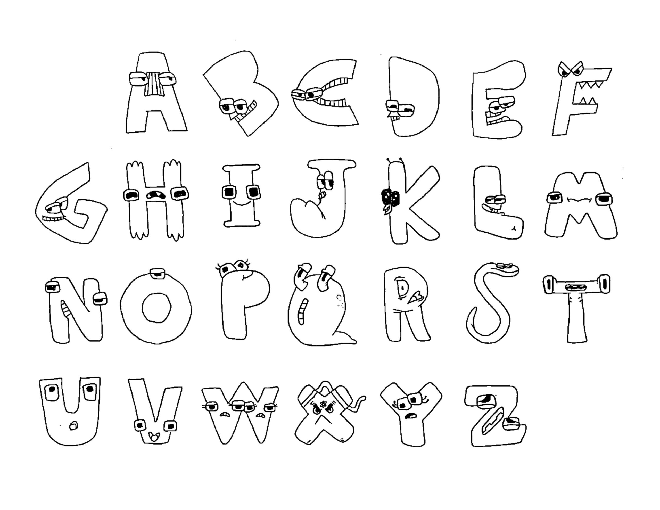 Fun Hand Drawn Alphabet Lore Children S Youtube Show Coloring Home Fun Hand Drawn Alphabet Lore Children S Youtube Show Coloring Home