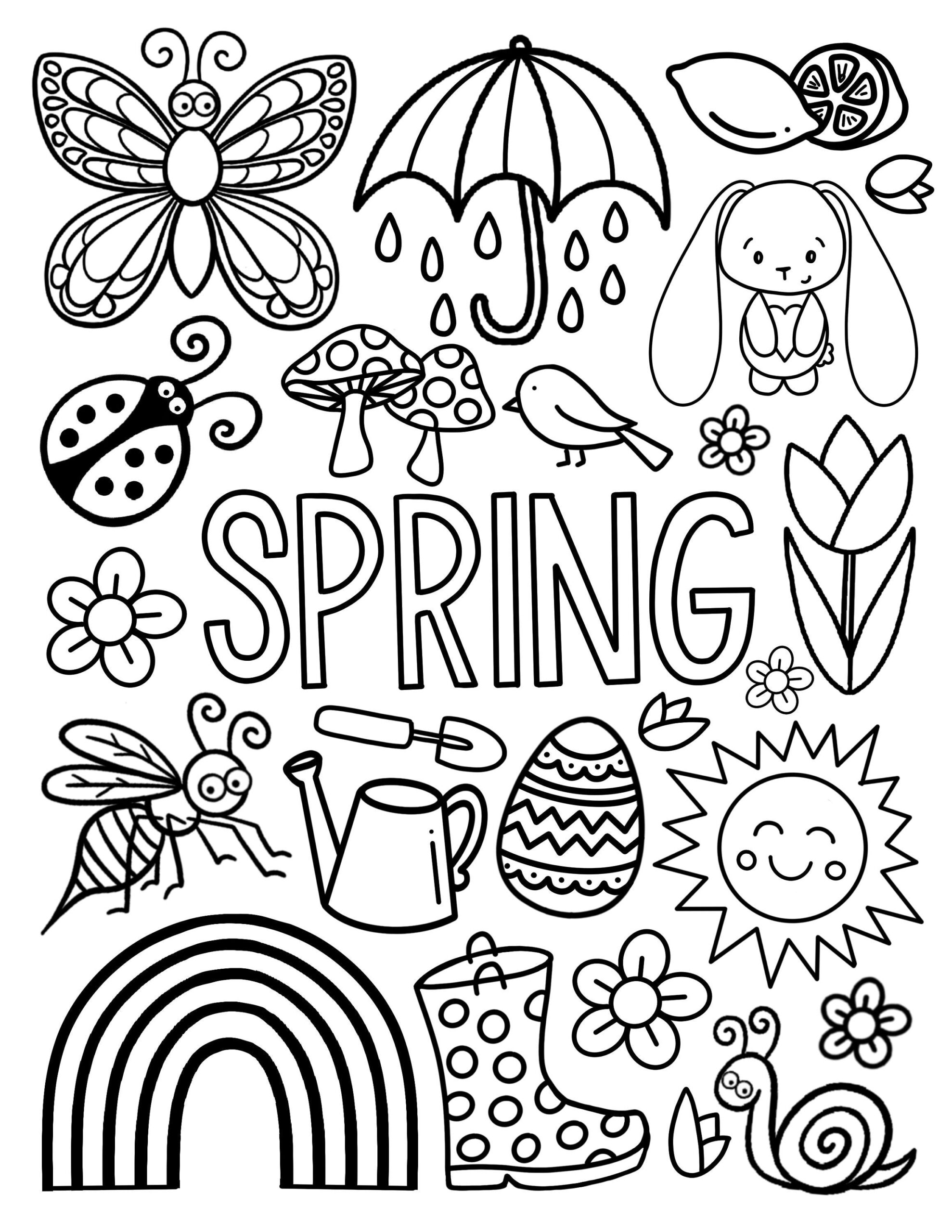 Fun Spring Coloring Pages Fun Spring Coloring Pages